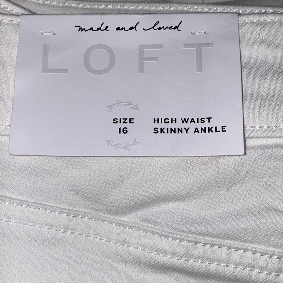LOFT Plus High Waist Skinny Jeans in White, NWT - Picture 13 of 14